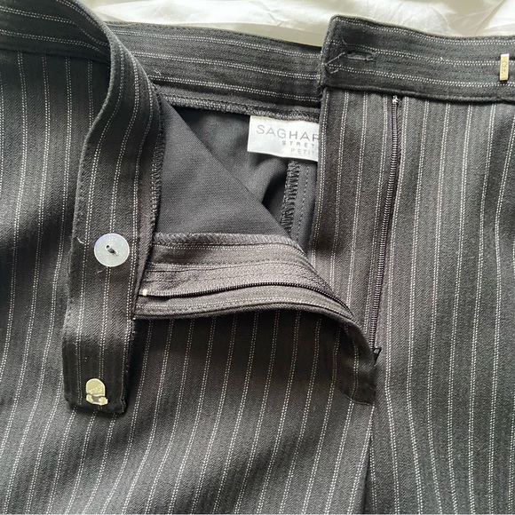 🎯 10P Sag Harbor women’s black pinstripe trousers - flattering! NWT - Picture 8 of 12